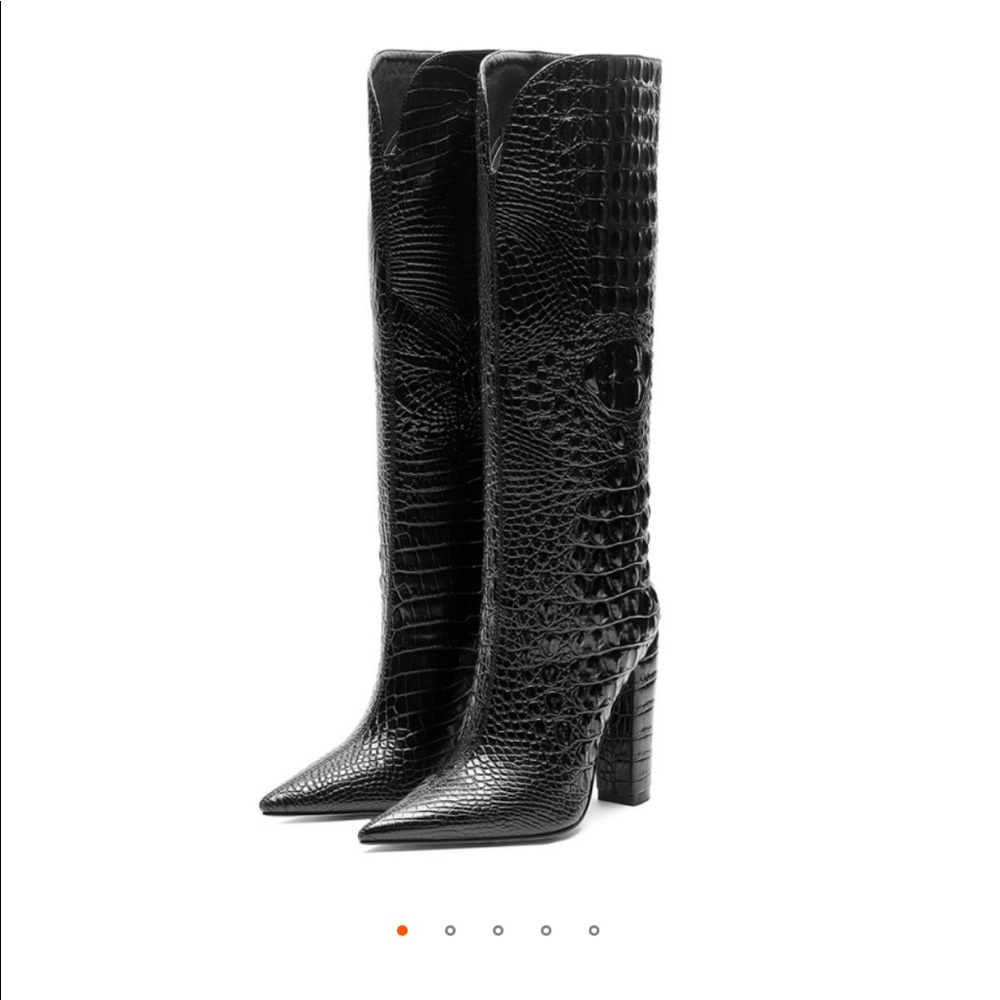Black Croc Boots